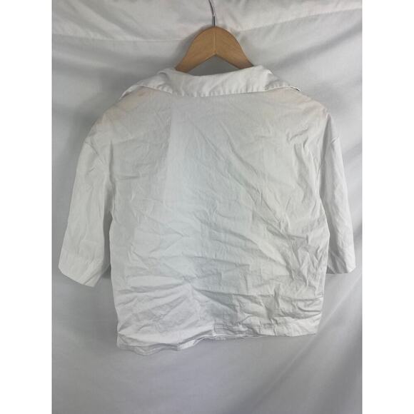 Elliott Lauren White Short Sleeve Button Up Shirt Womans Size 12 - Picture 3 of 3